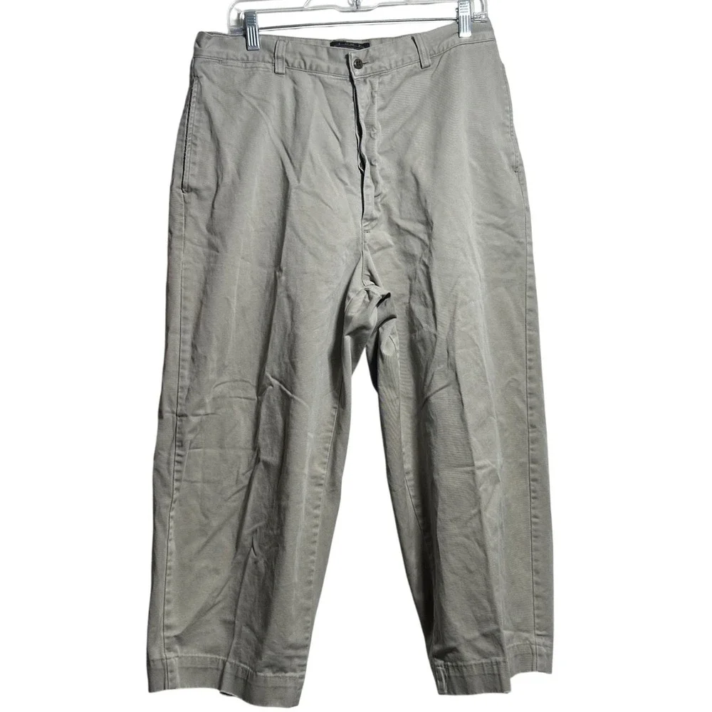 RRL Ralph Lauren Khaki 32 Chino Pants Made in USA Button Fly SEE MEASUREMENTS